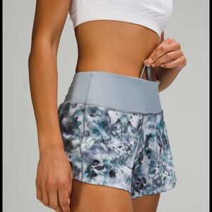 Lululemon Athletica Blue Floral Athletic Shorts